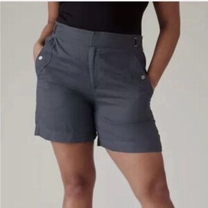 Athleta Voyager Linen Shorts Navy Blue Size 0 NWT